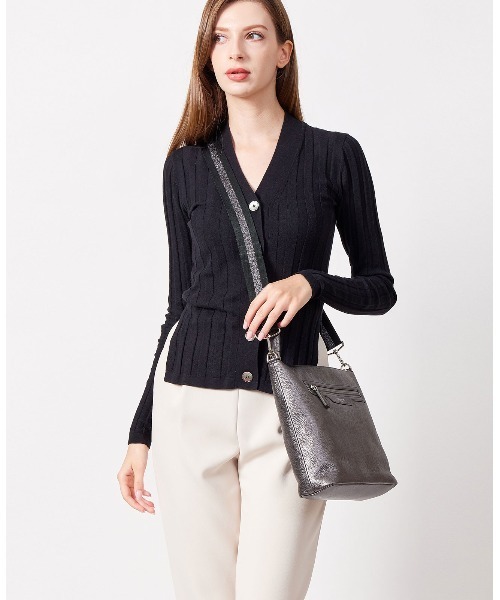 レザーハンドル付き ホリゾンタルポシェット Mサイズ＜スマイルなしVer