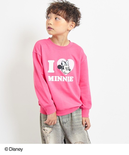 ANAP kids(アナップキッズ)の「【Disney】<Mickey&Minnie> ANAP KIDS I LOVE デザイン オーバーサイズ スウェット プルオーバー【親子お揃い】(スウェット・キッズ・ネイビー/ホワイト/レッド/ピンク・130cm/120cm/110cm)」の3枚目の写真