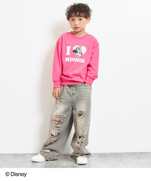 ANAP kids(アナップキッズ)の「【Disney】<Mickey&Minnie> ANAP KIDS I LOVE デザイン オーバーサイズ スウェット プルオーバー【親子お揃い】(スウェット・キッズ・ネイビー/ホワイト/レッド/ピンク・130cm/120cm/110cm)」の18枚目の写真