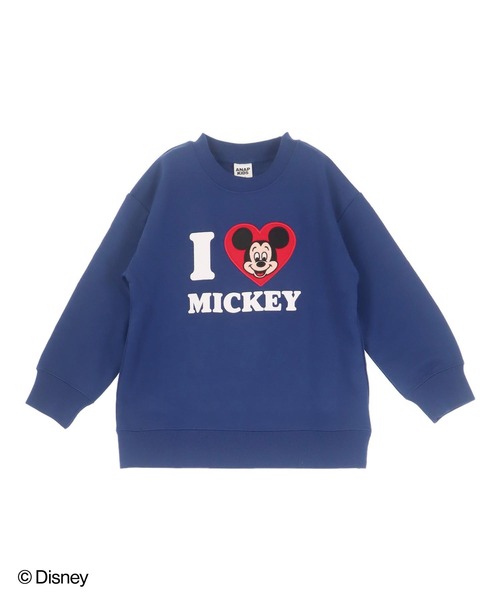 ANAP kids(アナップキッズ)の「【Disney】<Mickey&Minnie> ANAP KIDS I LOVE デザイン オーバーサイズ スウェット プルオーバー【親子お揃い】(スウェット・キッズ・ネイビー/ホワイト/レッド/ピンク・130cm/120cm/110cm)」の13枚目の写真