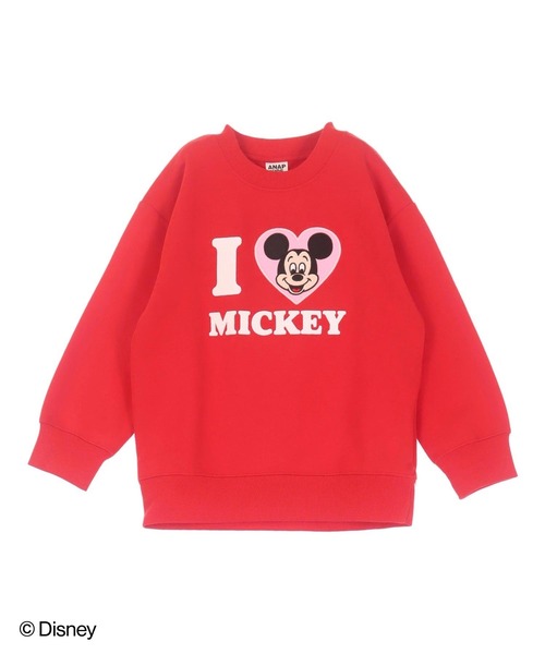 ANAP kids(アナップキッズ)の「【Disney】<Mickey&Minnie> ANAP KIDS I LOVE デザイン オーバーサイズ スウェット プルオーバー【親子お揃い】(スウェット・キッズ・ネイビー/ホワイト/レッド/ピンク・130cm/120cm/110cm)」の11枚目の写真