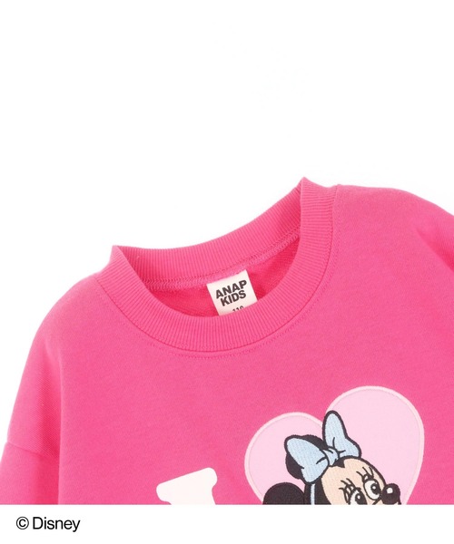 ANAP kids(アナップキッズ)の「【Disney】<Mickey&Minnie> ANAP KIDS I LOVE デザイン オーバーサイズ スウェット プルオーバー【親子お揃い】(スウェット・キッズ・ネイビー/ホワイト/レッド/ピンク・130cm/120cm/110cm)」の8枚目の写真