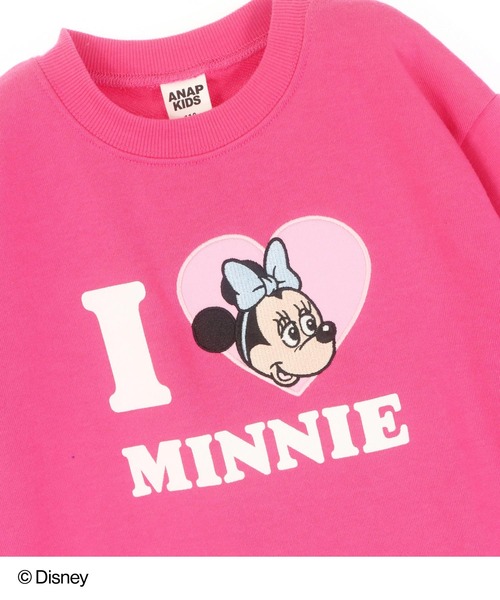ANAP kids(アナップキッズ)の「【Disney】<Mickey&Minnie> ANAP KIDS I LOVE デザイン オーバーサイズ スウェット プルオーバー【親子お揃い】(スウェット・キッズ・ネイビー/ホワイト/レッド/ピンク・130cm/120cm/110cm)」の7枚目の写真