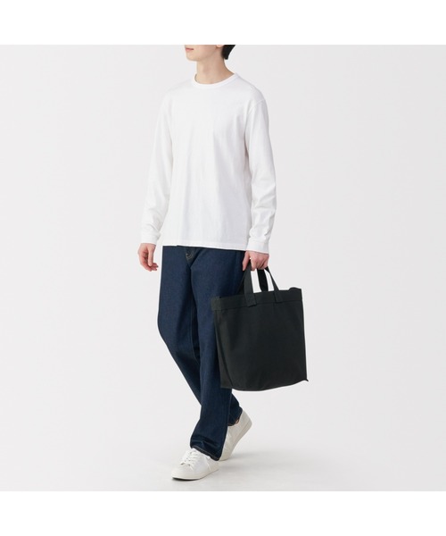 無印良品（ムジルシリョウヒン）の「帆布　２ＷＡＹ　トートバッグ（トートバッグ・レディース・カーキ系/キナリ/ブラック・FREE）」の9枚目の写真