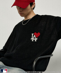 MLB(W[[Ox[X{[)MLB/W[[Ox[X{[ ʒ HEART LOGO KNIT/n[gSjbg(WJ)(jbg/Z[^[)
