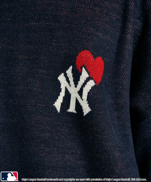 MLB（メジャーリーグベースボール）の「MLB/メジャーリーグベースボール 別注 HEART LOGO KNIT/ハートロゴニット(限定展開)（ニット/セーター・メンズ・ブラック/マスタード/グレー系その他2/グレー系その他/ネイビー/ブラウン・SMALL/MEDIUM/LARGE）」の18枚目の写真