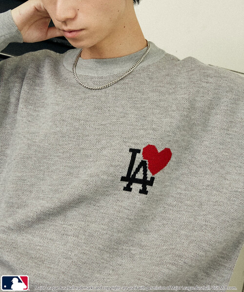 MLB（メジャーリーグベースボール）の「MLB/メジャーリーグベースボール 別注 HEART LOGO KNIT/ハートロゴニット(限定展開)（ニット/セーター・メンズ・ブラック/マスタード/グレー系その他2/グレー系その他/ネイビー/ブラウン・SMALL/MEDIUM/LARGE）」の17枚目の写真