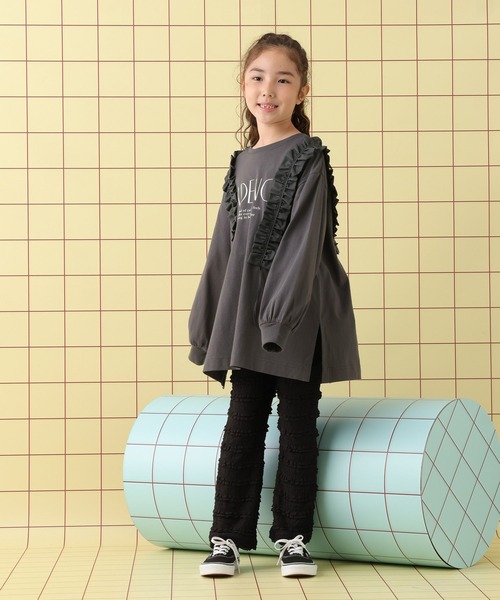 LEPSIM（レプシィム）の「【KIDS】リメイクフリル長袖ワンピース　591000（Tシャツ/カットソー・キッズ・ブラウン/チャコールグレー・140/130/120）」の5枚目の写真