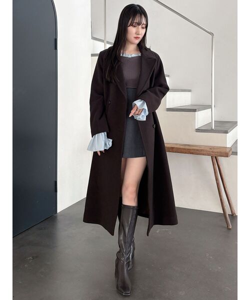 MERCURYDUO コート S ブラック ウォッシャブル 美品 冬通勤 デート セール】ウールチェスターコート（チェスターコート）｜MERCURYDUO