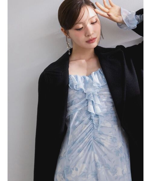 MERCURYDUO(マーキュリーデュオ)の「ウールチェスターコート(チェスターコート・レディース・ブラック/チャコールグレー/アイボリー/ベビーピンク/ラベンダー/ダークブラウン・LARGE/MEDIUM/SMALL)」の7枚目の写真