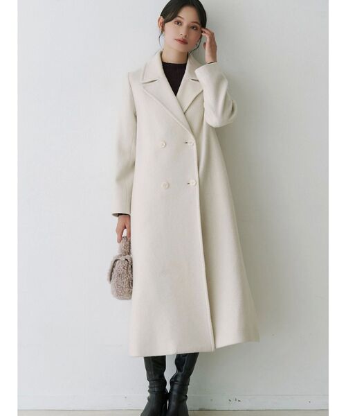 MERCURYDUO(マーキュリーデュオ)の「ウールチェスターコート(チェスターコート・レディース・ブラック/チャコールグレー/アイボリー/ベビーピンク/ラベンダー/ダークブラウン・LARGE/MEDIUM/SMALL)」の22枚目の写真