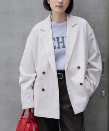 ダブルブレストテーラードオーバーサイズジャケット【セットアップ対応】アイボリー