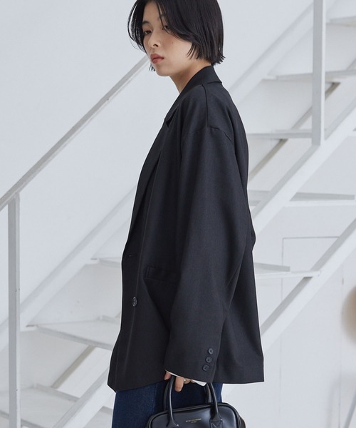 ダブルブレストテーラードオーバーサイズジャケット【セットアップ対応