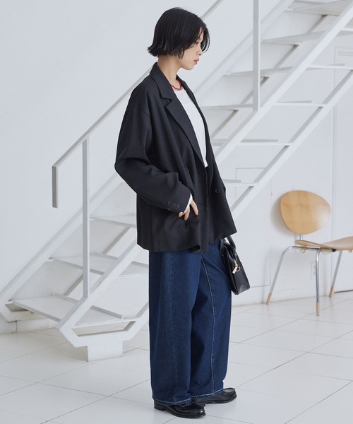 ダブルブレストテーラードオーバーサイズジャケット