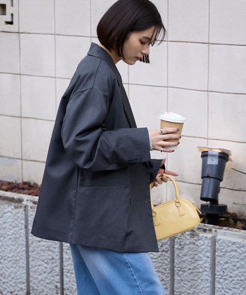ダブルブレストテーラードオーバーサイズジャケット【セットアップ対応