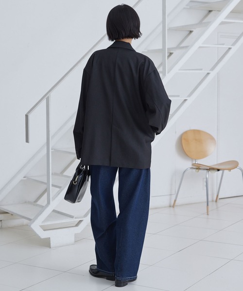 ダブルブレストテーラードオーバーサイズジャケット【セットアップ対応