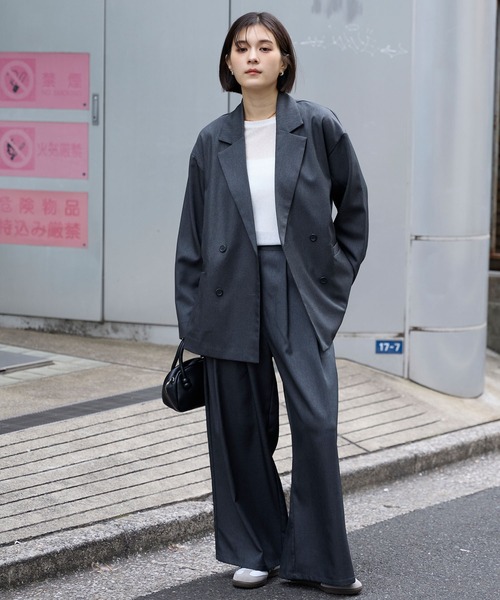 ダブルブレストテーラードオーバーサイズジャケット【セットアップ対応