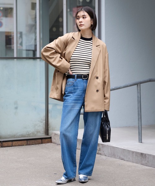 セール】ダブルブレストテーラードオーバーサイズジャケット