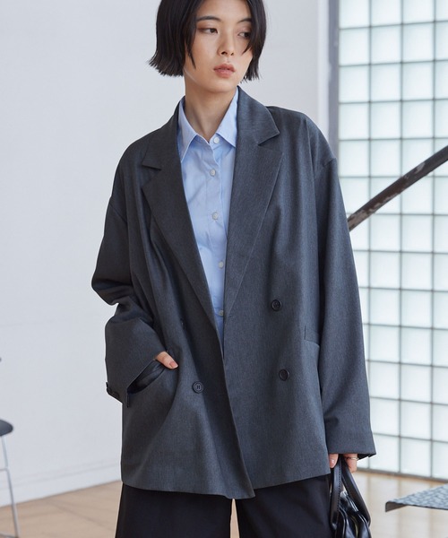 ダブルブレストテーラードオーバーサイズジャケット【セットアップ対応