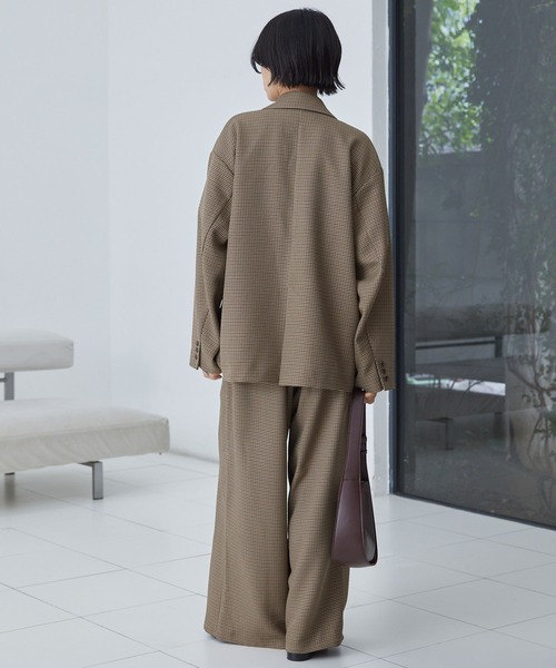 オーバーサイズジャケット セール】ウールサテン オーバーサイズドジャケット（テーラード