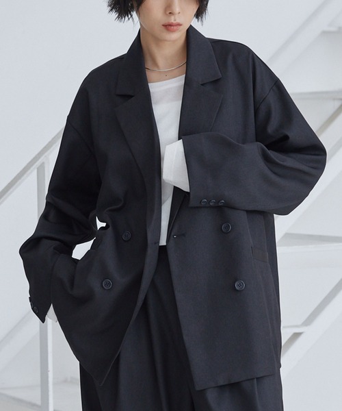 KENZO ブラック ダブルブレストセットアップ サイズ1 ウール素材 ダブルブレストテーラードオーバーサイズジャケット