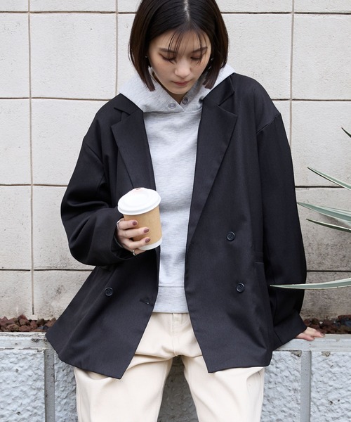 【新品】anuans ダブルブレスト テーラードジャケット オーバーサイズ ダブルブレストテーラードオーバーサイズジャケット【セットアップ対応