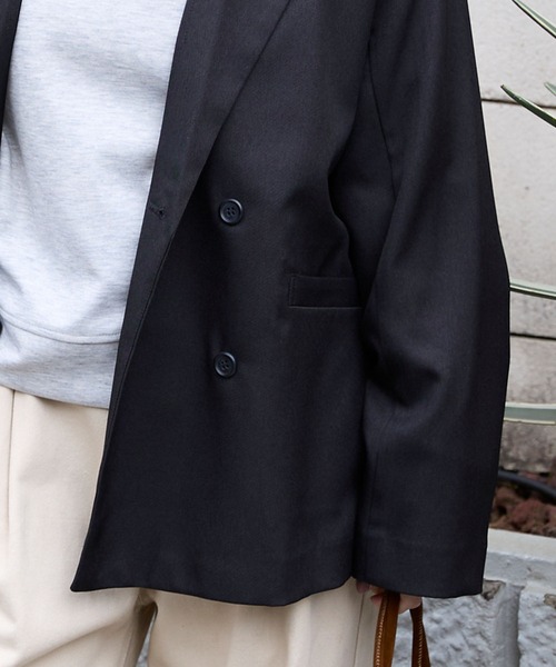 ダブルブレストテーラードオーバーサイズジャケット【セットアップ対応