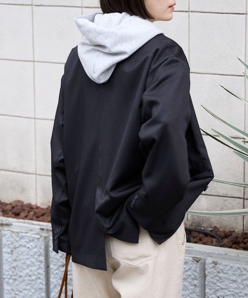 ダブルブレストテーラードオーバーサイズジャケット【セットアップ対応