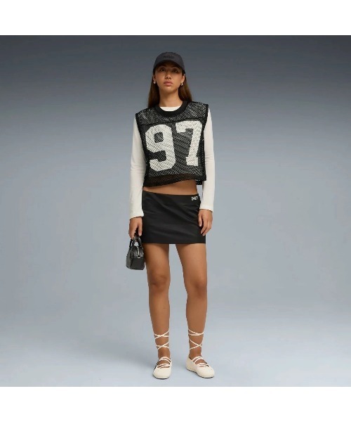 PUMA(プーマ)の「PUMA PUMA x ROSE SLIM MICRO MINI SKIRT WV(プーマ プーマ x ロゼ スリム マイクロ ミニ スカート WV)(スカート・レディース・ブラック系・SMALL/MEDIUM/LARGE)」の7枚目の写真