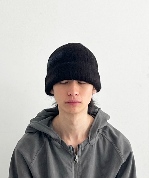 SAN SAN GEAR（サンサンギア）の「SAN SAN GEAR Mohair beanie（ニットキャップ/ビーニー・メンズ・ブラック/クリーム・OS）」の5枚目の写真