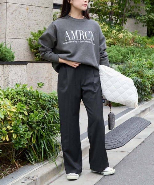 AMERICANA(アメリカーナ)の「15th ANNIVERSARY【AMERICANA×MICA&DEAL】ロゴ刺繍スムースニットプルオーバー(ニット/セーター・レディース・キャメル/ネイビー/グレー・FREE)」の7枚目の写真