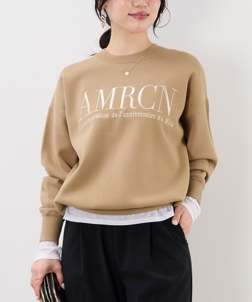 AMERICANA(アメリカーナ)の「15th ANNIVERSARY【AMERICANA×MICA&DEAL】ロゴ刺繍スムースニットプルオーバー(ニット/セーター・レディース・キャメル/ネイビー/グレー・FREE)」の11枚目の写真