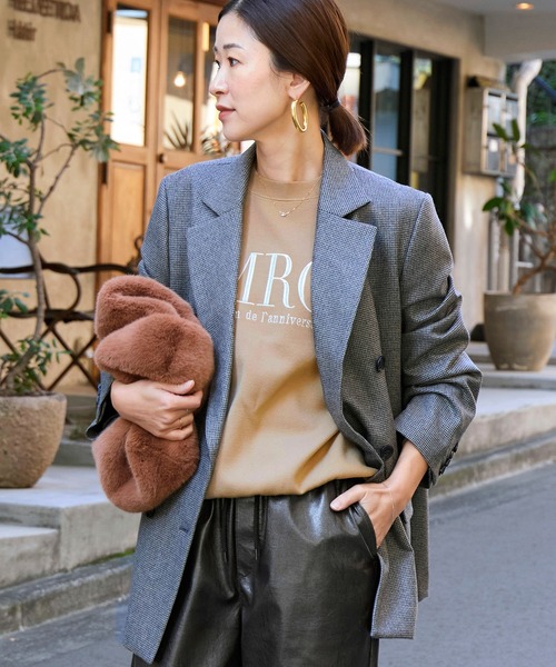 AMERICANA(アメリカーナ)の「15th ANNIVERSARY【AMERICANA×MICA&DEAL】ロゴ刺繍スムースニットプルオーバー(ニット/セーター・レディース・キャメル/ネイビー/グレー・FREE)」の14枚目の写真