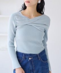 VIS | アシメねじれデザインリブニット(ニット/セーター)