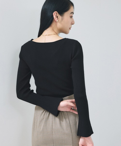 VIS（ビス）の「アシメねじれデザインリブニット（ニット/セーター・レディース・ブラック/ホワイト系その他5/サックスブルー/ピンク系その他・FREE）」の6枚目の写真