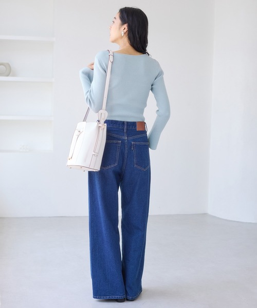 VIS（ビス）の「アシメねじれデザインリブニット（ニット/セーター・レディース・ブラック/ホワイト系その他5/サックスブルー/ピンク系その他・FREE）」の17枚目の写真