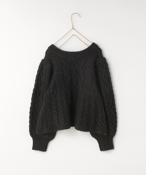 LOWRYS FARM(ローリーズファーム)の「2WAYケーブルニット 591786(ニット/セーター・キッズ・ベージュ/ブラック/グレー・110cm/120cm/130cm/140cm/150cm)」の7枚目の写真