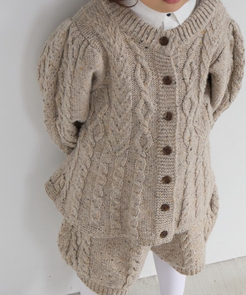 LOWRYS FARM(ローリーズファーム)の「2WAYケーブルニット 591786(ニット/セーター・キッズ・ベージュ/ブラック/グレー・110cm/120cm/130cm/140cm/150cm)」の14枚目の写真
