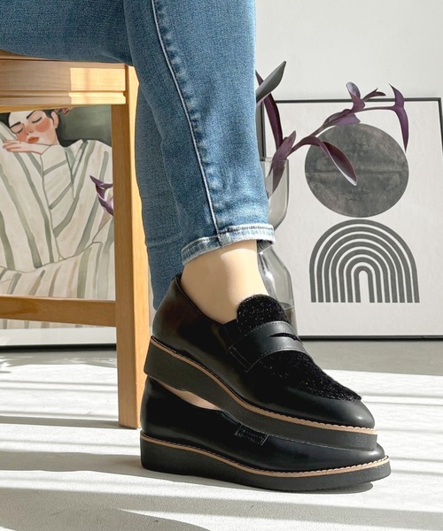 LUGG NAGG(ラグナグ)の「【maschietta】【3E】ハラコ調コインローファー【軽量】(ローファー・レディース・ブラック/アッシュブラウン・23.0cm/23.5cm/24.0cm/24.5cm/22.5cm)」の5枚目の写真