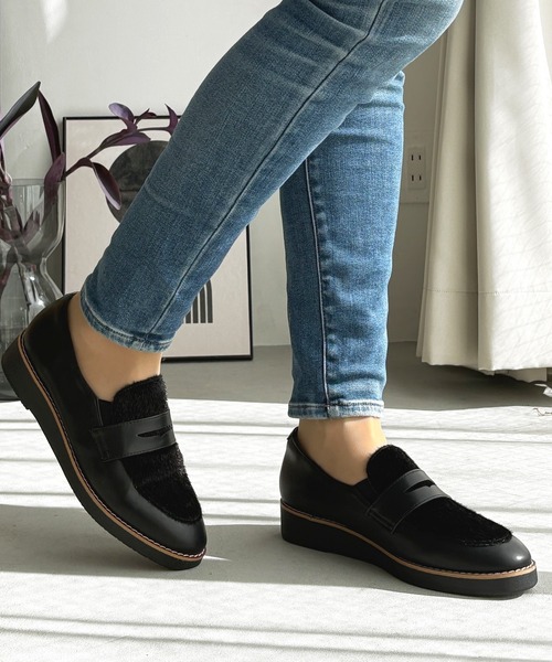 LUGG NAGG(ラグナグ)の「【maschietta】【3E】ハラコ調コインローファー【軽量】(ローファー・レディース・ブラック/アッシュブラウン・23.0cm/23.5cm/24.0cm/24.5cm/22.5cm)」の7枚目の写真