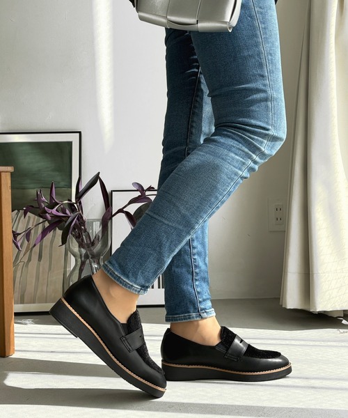 LUGG NAGG(ラグナグ)の「【maschietta】【3E】ハラコ調コインローファー【軽量】(ローファー・レディース・ブラック/アッシュブラウン・23.0cm/23.5cm/24.0cm/24.5cm/22.5cm)」の8枚目の写真