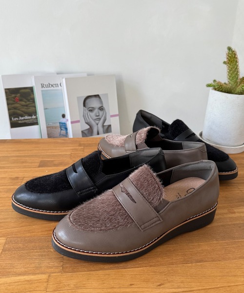LUGG NAGG(ラグナグ)の「【maschietta】【3E】ハラコ調コインローファー【軽量】(ローファー・レディース・ブラック/アッシュブラウン・23.0cm/23.5cm/24.0cm/24.5cm/22.5cm)」の15枚目の写真