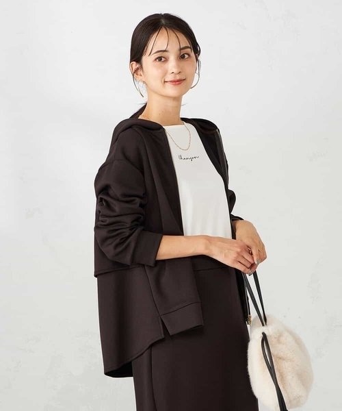 a.v.v(アーヴェヴェ)の「バックフレアダンボールパーカー(パーカー・レディース・チャコールグレー/ブラウン/グレー系その他・40/38/42/36)」の10枚目の写真