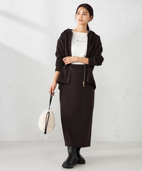 a.v.v(アーヴェヴェ)の「バックフレアダンボールパーカー(パーカー・レディース・チャコールグレー/ブラウン/グレー系その他・40/38/42/36)」の12枚目の写真