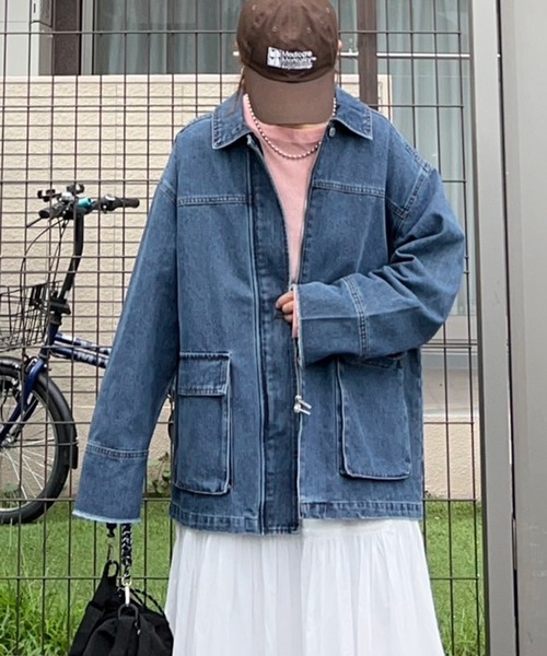 セール】【 notch. by KR 】デニムカバーオールジャケット（動画