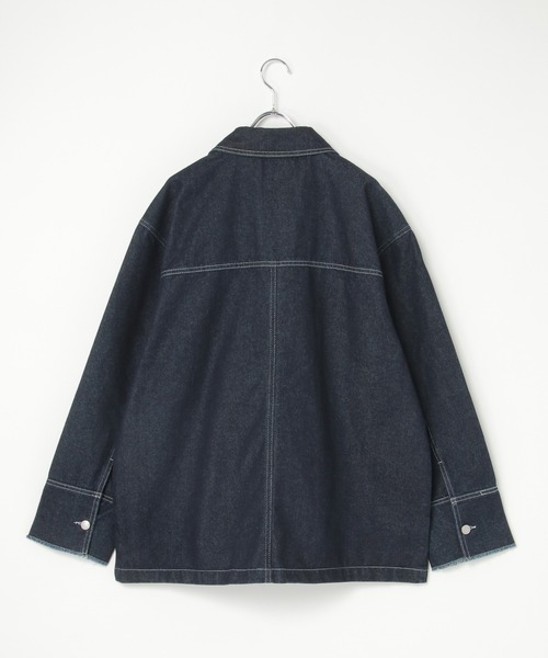 notch.（ノッチ）の「【 notch. by KR 】デニムカバーオールジャケット（動画あり）（デニムジャケット・レディース・ブラック/ネイビー/ブルー・M）」の17枚目の写真