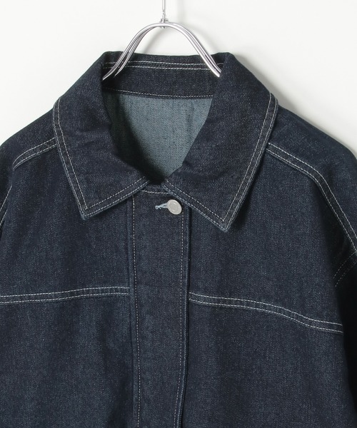 notch.（ノッチ）の「【 notch. by KR 】デニムカバーオールジャケット（動画あり）（デニムジャケット・レディース・ブラック/ネイビー/ブルー・M）」の19枚目の写真