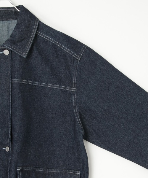 notch.（ノッチ）の「【 notch. by KR 】デニムカバーオールジャケット（動画あり）（デニムジャケット・レディース・ブラック/ネイビー/ブルー・M）」の20枚目の写真