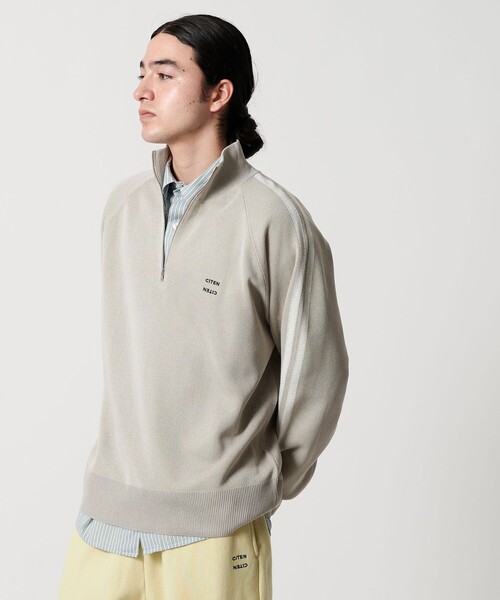 CITEN(シテン)の「<CITEN>ラインスリーブニット(ニット/セーター・メンズ・ライトグレー/ブラック・L/M)」の1枚目の写真
