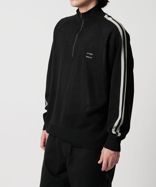 CITEN(シテン)の「<CITEN>ラインスリーブニット(ニット/セーター・メンズ・ライトグレー/ブラック・L/M)」の2枚目の写真